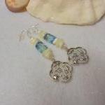 Ocean Theme Earrings With Mother Of Pearl Shell
