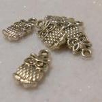 Antique Silver Owl Charms (lot Of 6)